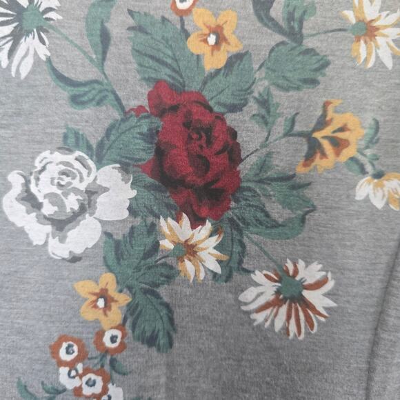 Torrid Midi Jersey Trapeze Dress Gray Floral Sleeveless Handkerchief Hem Plus 1x - Picture 7 of 13